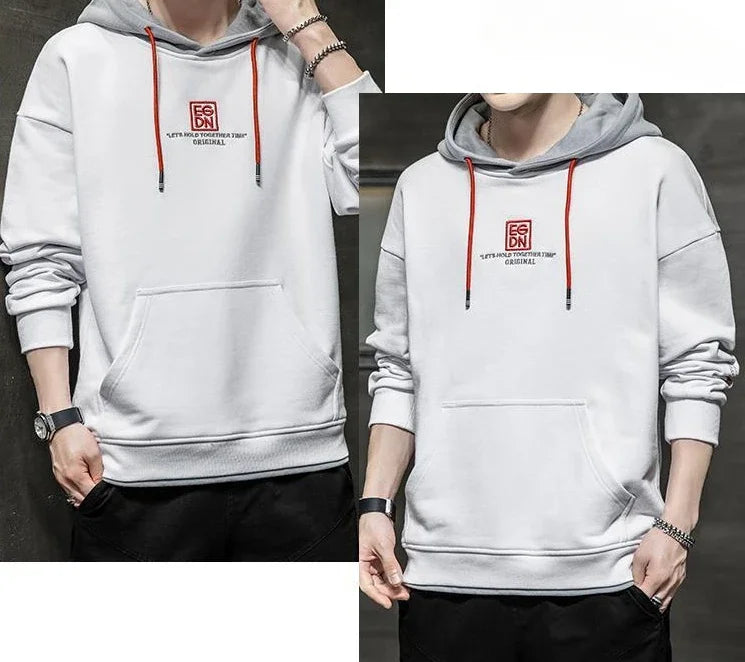Korean Style Man Hoodies Winter Warm Sweatshirts for Men S Welcome Deal Cheap Harajuku Fashion Aesthetic Loose Simple Autumn Emo