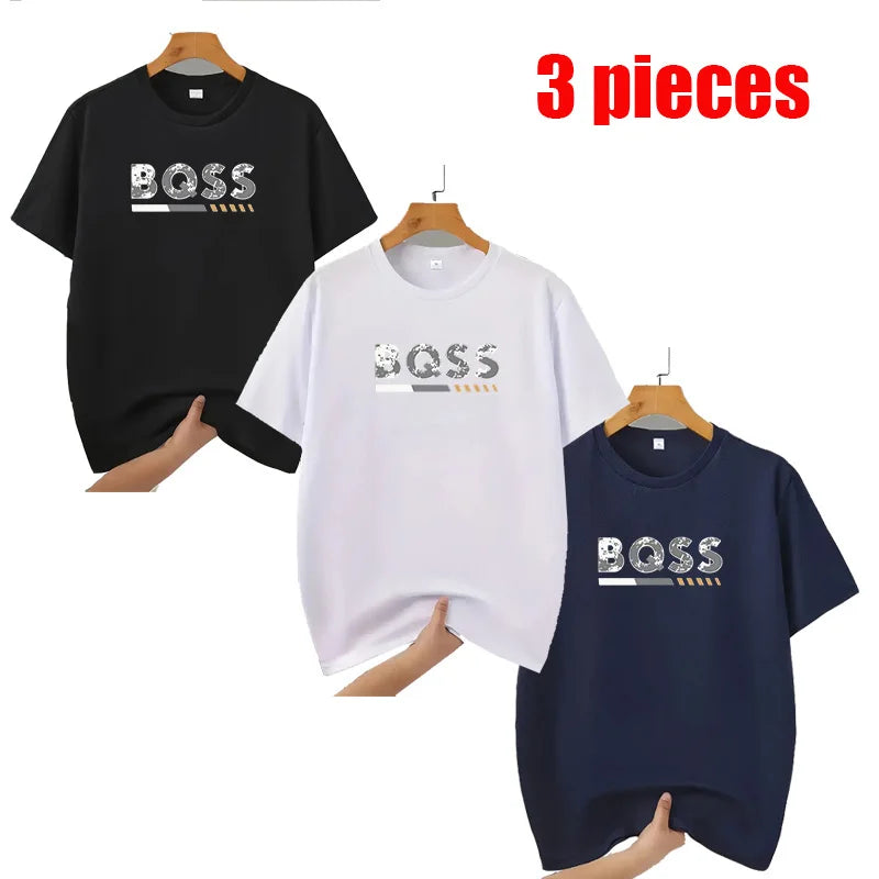 1-3 pieces Men's T-Shirts - Soft Breathable Polyester Crewneck Tees in  Lightweight Summer Shirts for Everyday & Formal Wear