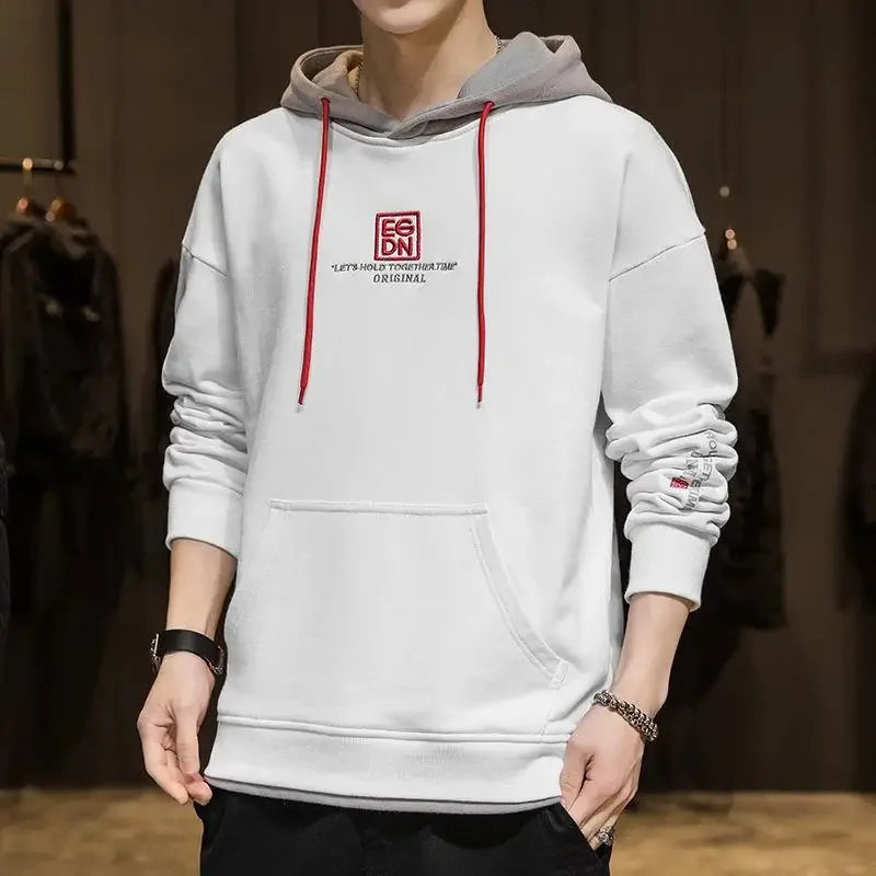 Korean Style Man Hoodies Winter Warm Sweatshirts for Men S Welcome Deal Cheap Harajuku Fashion Aesthetic Loose Simple Autumn Emo