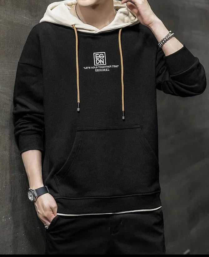 Korean Style Man Hoodies Winter Warm Sweatshirts for Men S Welcome Deal Cheap Harajuku Fashion Aesthetic Loose Simple Autumn Emo