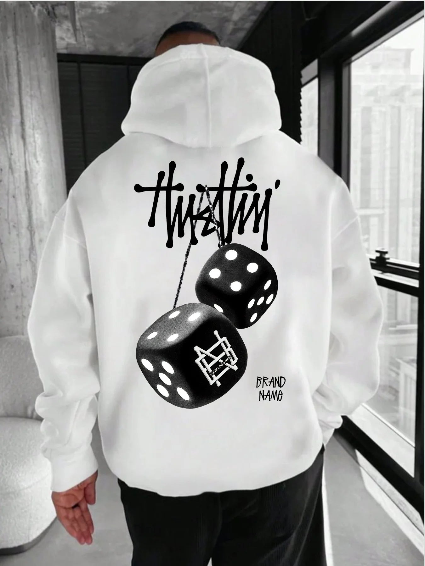 Men's and Women's Hooded Sweatshirt - New Geometric Pattern Fashionally Loose and Warm Winter-Spring Sport Coat