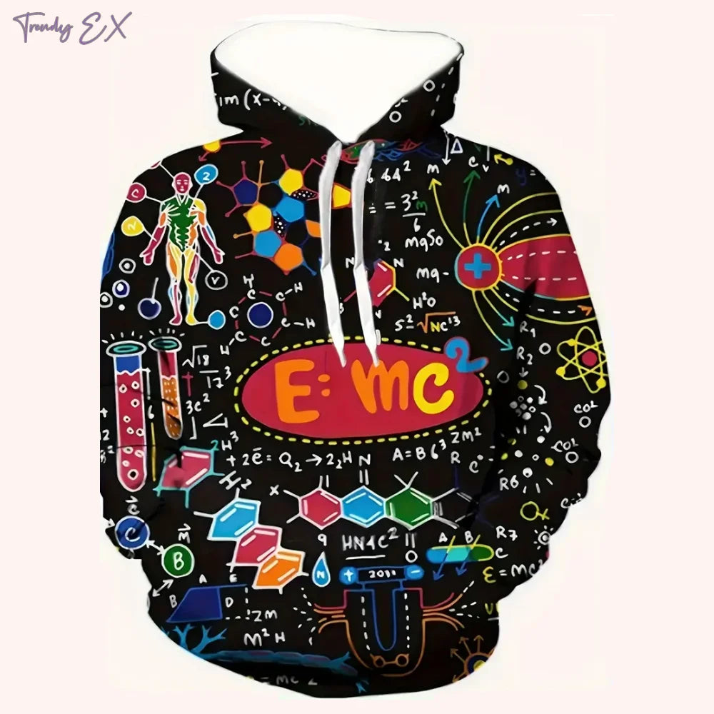 Sweatshirts for Men Fashion Graffiti Print Casual Oversized Hoodie Comforts Kangaroo Pocket Sport Long Sleeves Hooded Sweatshirt