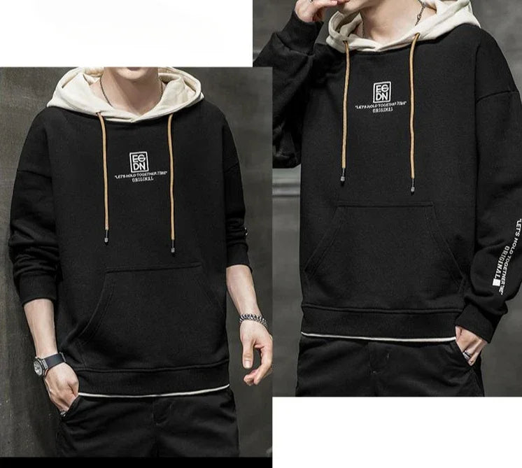 Korean Style Man Hoodies Winter Warm Sweatshirts for Men S Welcome Deal Cheap Harajuku Fashion Aesthetic Loose Simple Autumn Emo