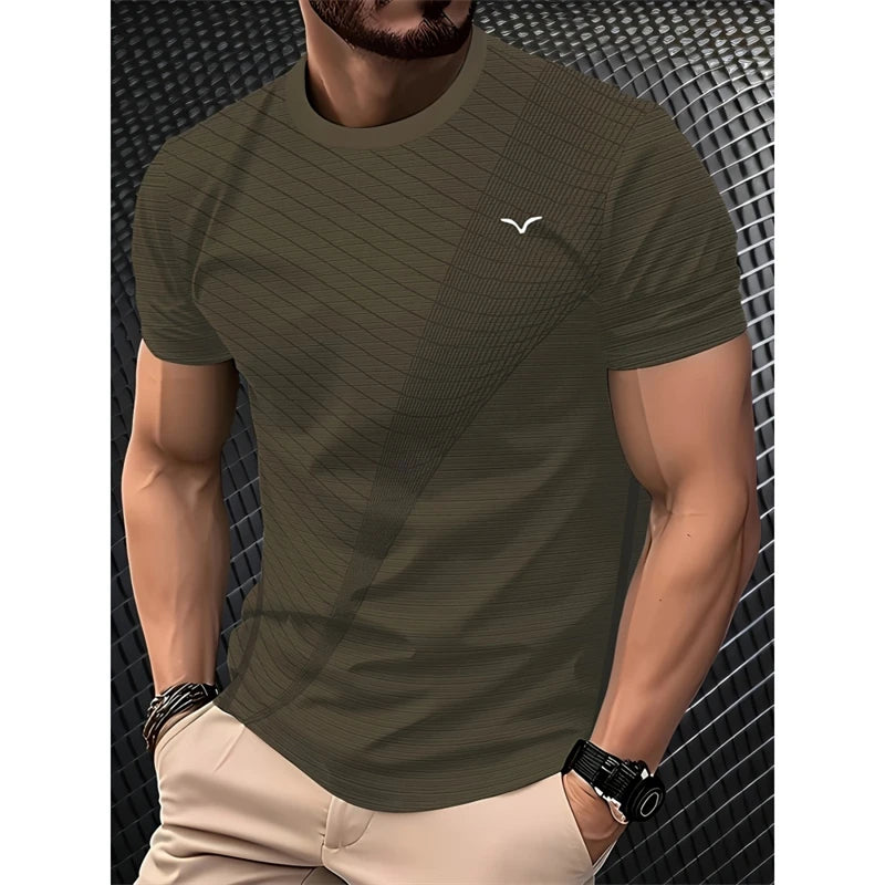 Simple Fashion Striped Graphic T Shirts For Men Summer Trendy Short  Sleeve 3D Printed T-shirts Casual Oversized Crew Neck Tees