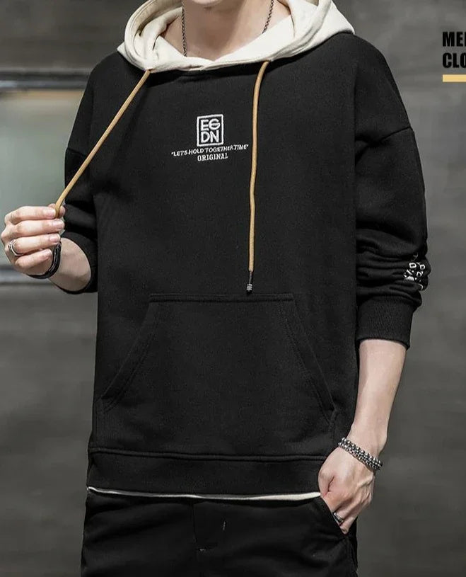 Korean Style Man Hoodies Winter Warm Sweatshirts for Men S Welcome Deal Cheap Harajuku Fashion Aesthetic Loose Simple Autumn Emo