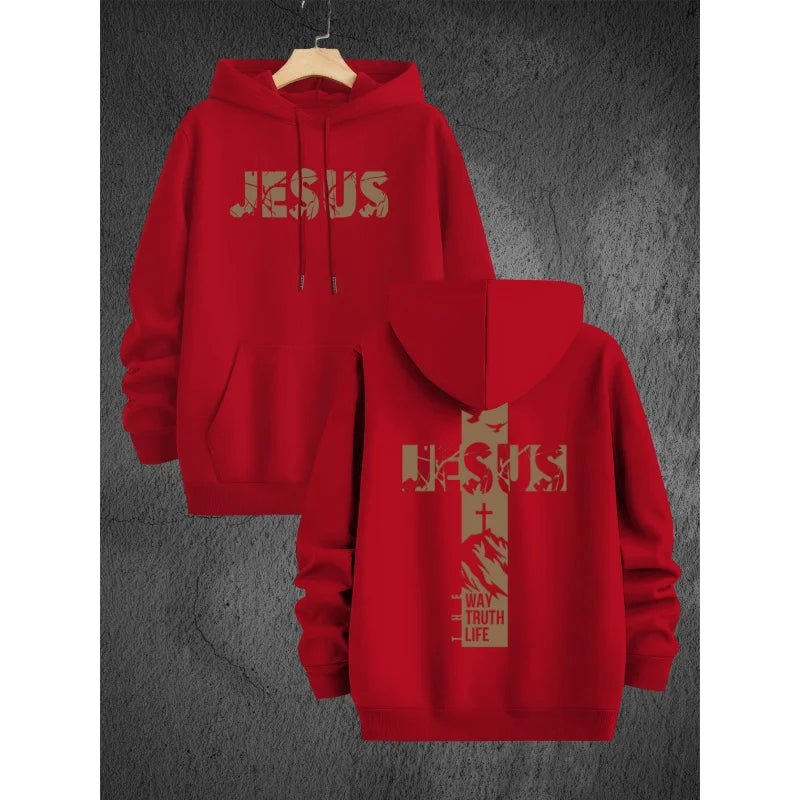 Simple And Trendy Printed Men'S Hooded Sweatshirt For Everyday Casual Wear