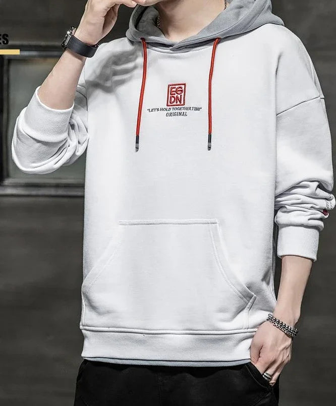 Korean Style Man Hoodies Winter Warm Sweatshirts for Men S Welcome Deal Cheap Harajuku Fashion Aesthetic Loose Simple Autumn Emo