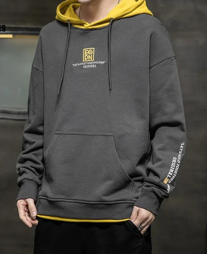 Korean Style Man Hoodies Winter Warm Sweatshirts for Men S Welcome Deal Cheap Harajuku Fashion Aesthetic Loose Simple Autumn Emo