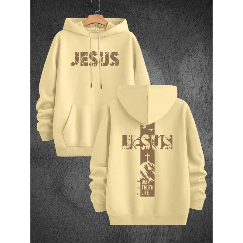 Simple And Trendy Printed Men'S Hooded Sweatshirt For Everyday Casual Wear