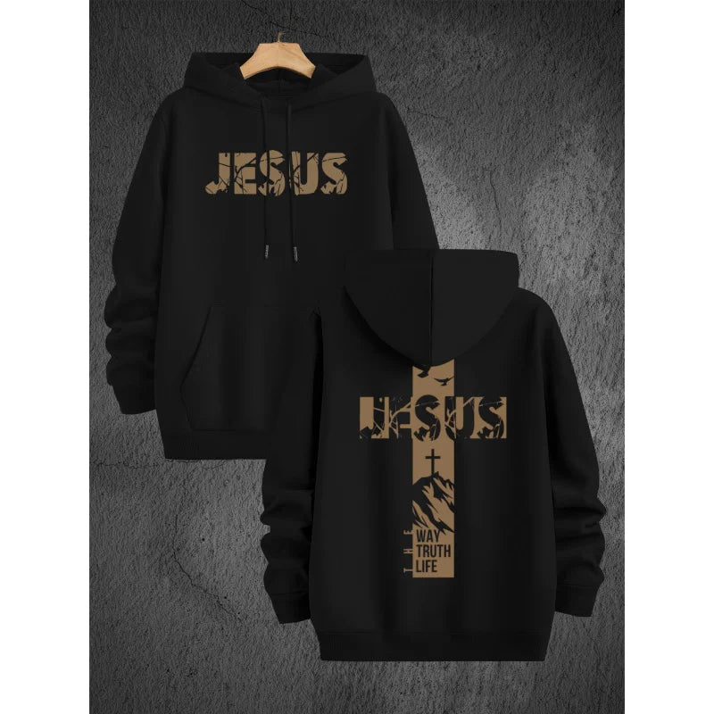 Simple And Trendy Printed Men'S Hooded Sweatshirt For Everyday Casual Wear