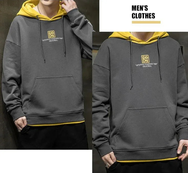 Korean Style Man Hoodies Winter Warm Sweatshirts for Men S Welcome Deal Cheap Harajuku Fashion Aesthetic Loose Simple Autumn Emo