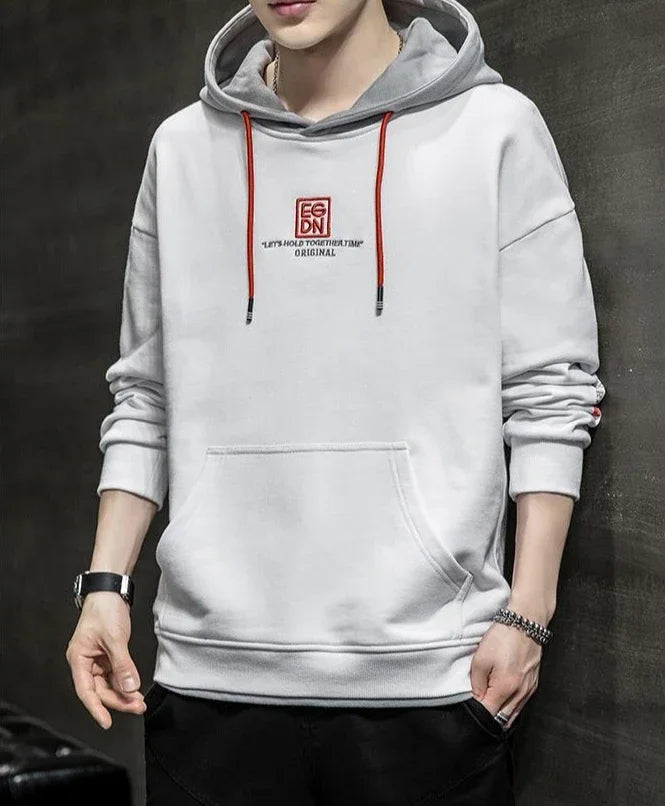 Korean Style Man Hoodies Winter Warm Sweatshirts for Men S Welcome Deal Cheap Harajuku Fashion Aesthetic Loose Simple Autumn Emo