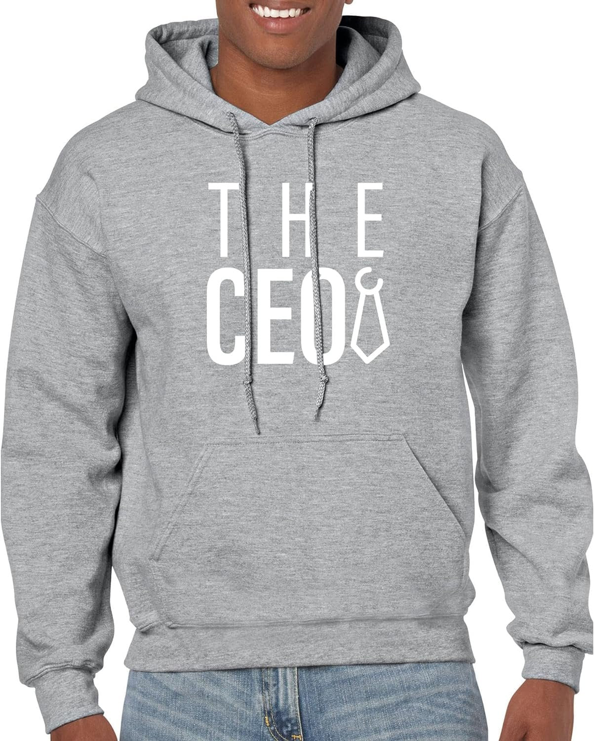 THE CEO Men’s Hoodie (as1, alpha, one_size, regular, regular, Standard, Gray, Small)